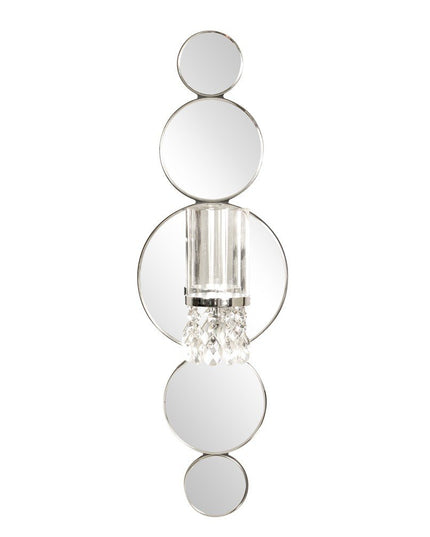 Silver and Clear Modern Bling Mirrored Wall Sconce