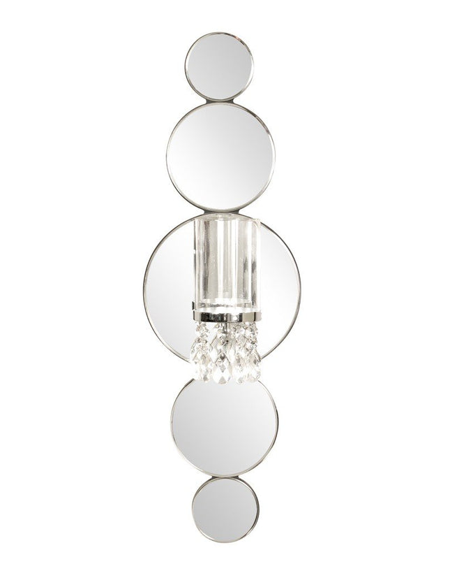 Silver and Clear Modern Bling Mirrored Wall Sconce