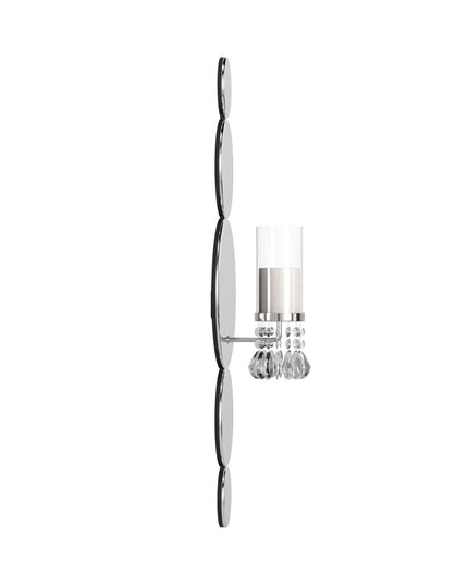 Silver and Clear Modern Bling Mirrored Wall Sconce
