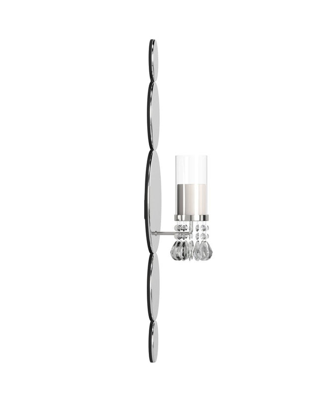 Silver and Clear Modern Bling Mirrored Wall Sconce