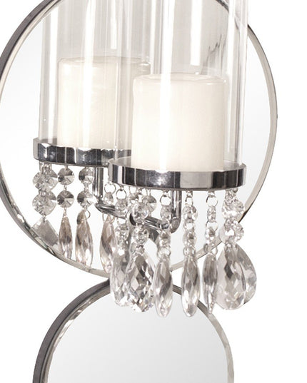 Silver and Clear Modern Bling Mirrored Wall Sconce