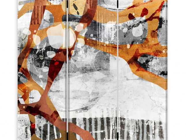 Contemporary Abstract Art  Three Panel Room Divider Screen