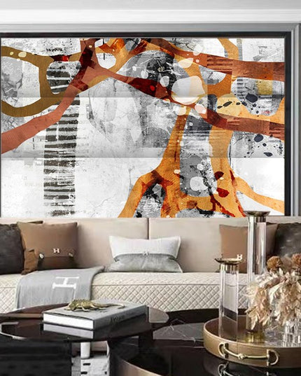 72" Black And White Canvas Folding Three Panel Screen Room Divider