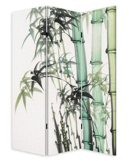 Three Panel Reversible Bamboo Art Room Divider Screen
