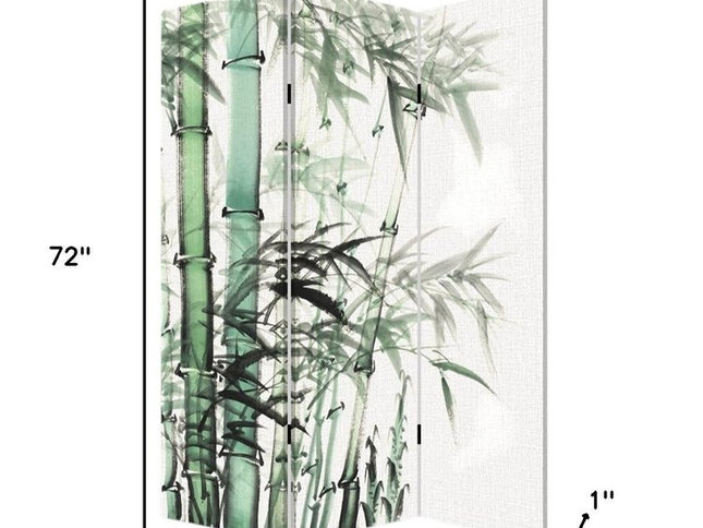 Three Panel Reversible Bamboo Art Room Divider Screen