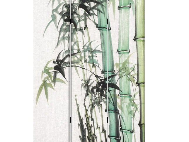 Three Panel Reversible Bamboo Art Room Divider Screen