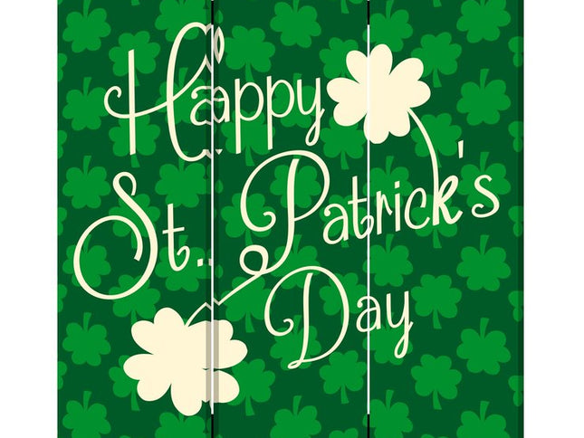 72" Green and White CanvasFolding Three Panel Screen Room Divider