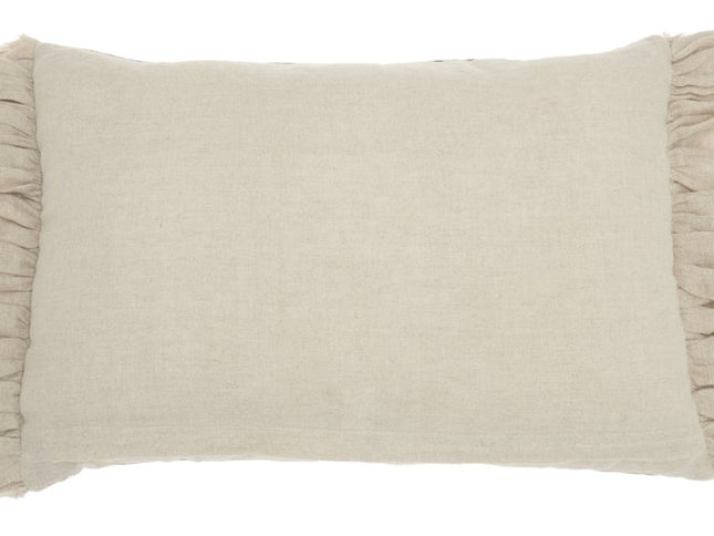 Wide Tasseled Marble Pink Lumbar Pillow