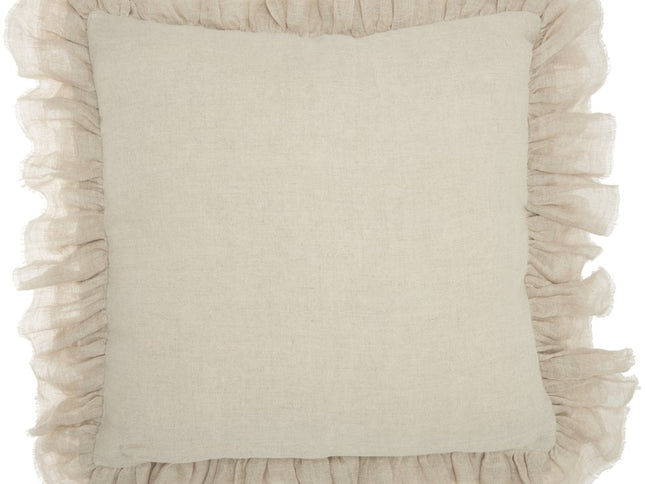 Wide Tasseled Marble Steel Blue Throw Pillow