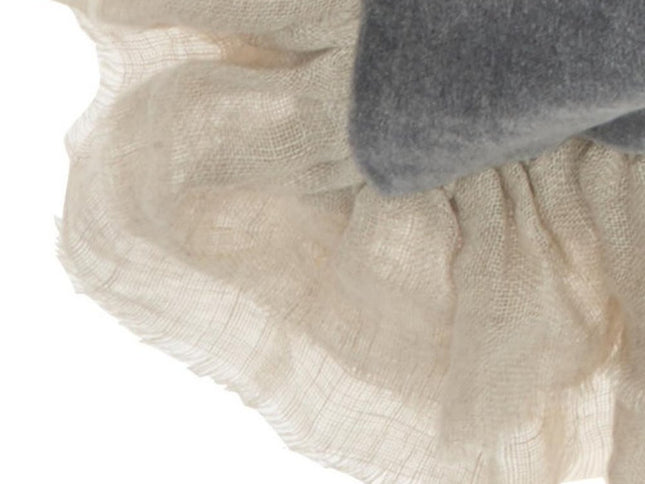 Wide Tasseled Marble Steel Blue Throw Pillow