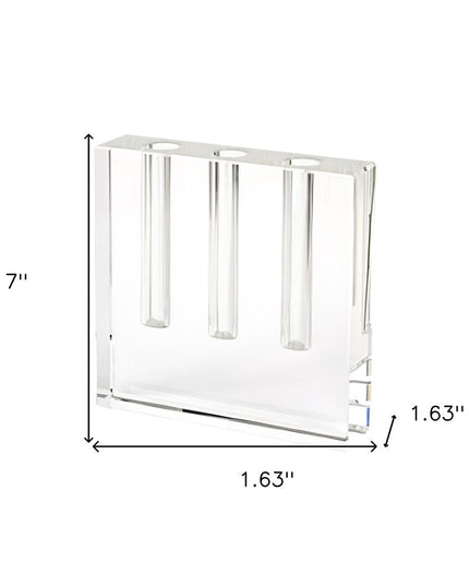 7" Clear Crystal Clear Square Table Vase