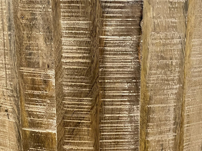 20" Beige Solid Wood Round End Table