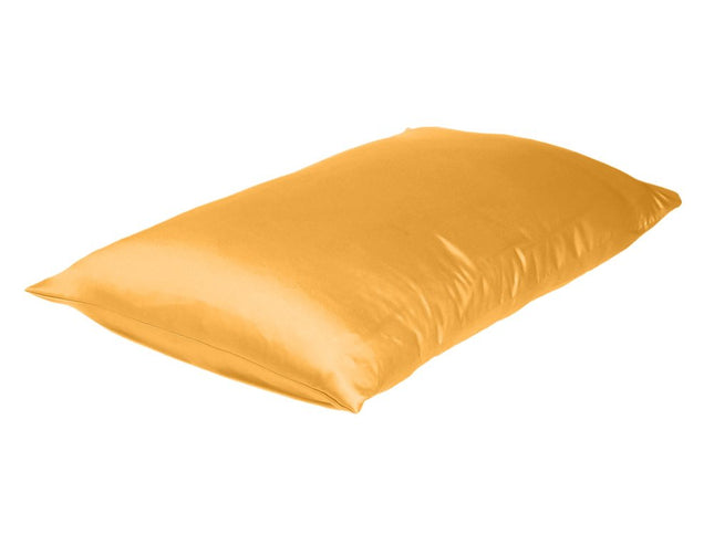 Set of Two Apricot Silk Satin