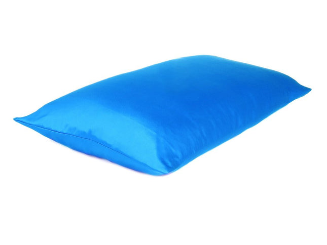 Blue Dreamy Set Of 2 Silky Satin King Pillowcases