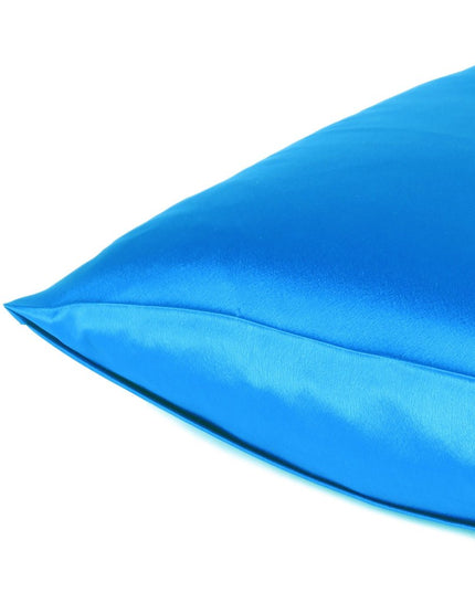 Blue Dreamy Set Of 2 Silky Satin King Pillowcases