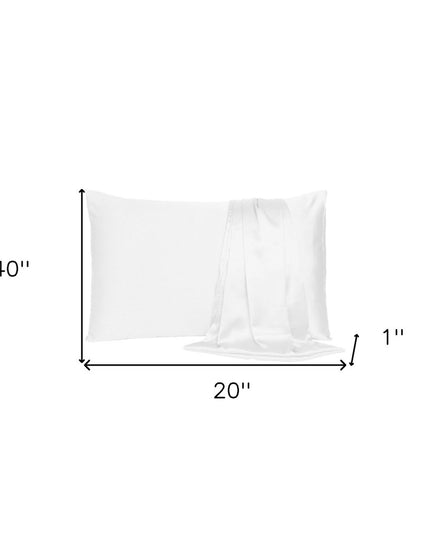 White Dreamy Set Of 2 Silky Satin King Pillowcases