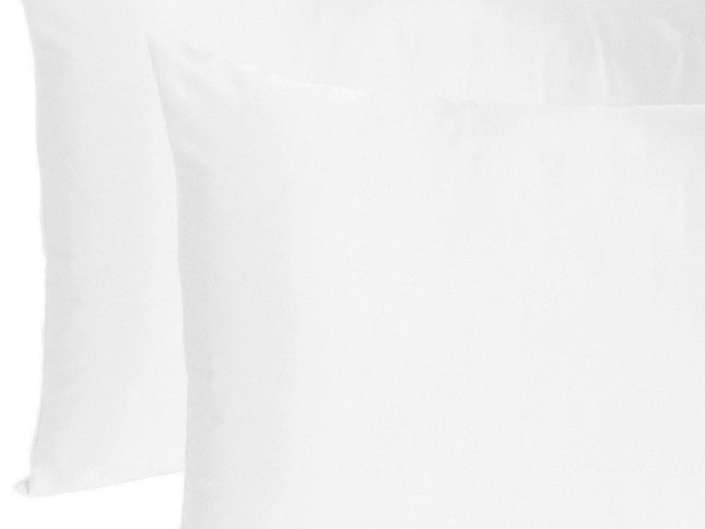 White Dreamy Set Of 2 Silky Satin King Pillowcases