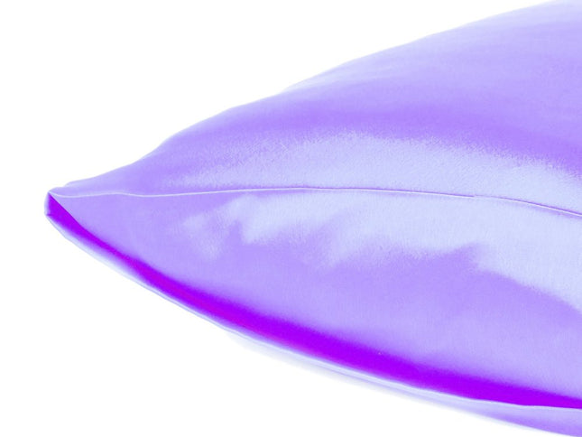 Purple Dreamy Set Of 2 Silky Satin King Pillowcases