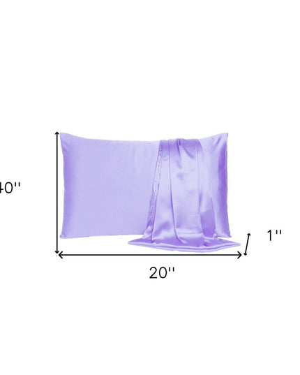 Purple Dreamy Set Of 2 Silky Satin King Pillowcases