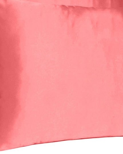 Coral Dreamy Set Of 2 Silky Satin King Pillowcases