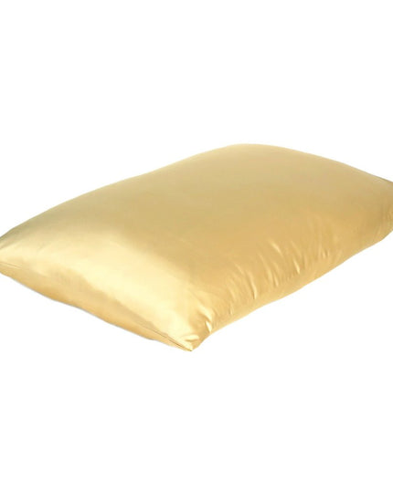 Gold Dreamy Set Of 2 Silky Satin King Pillowcases