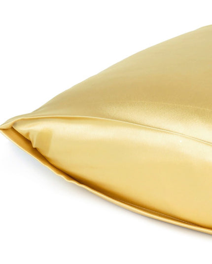 Gold Dreamy Set Of 2 Silky Satin King Pillowcases