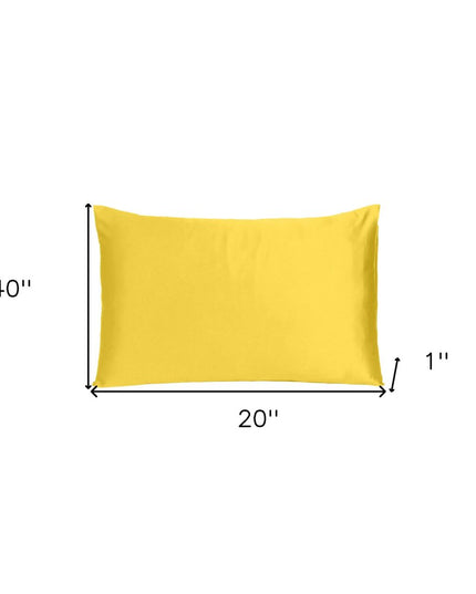 Lemon Dreamy Set Of 2 Silky Satin King Pillowcases