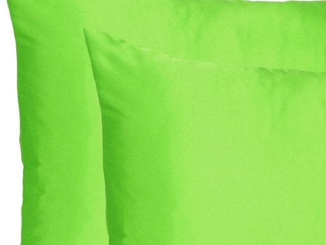 Set of Two Bright Green Dreamy Silky Satin King Pillowcases