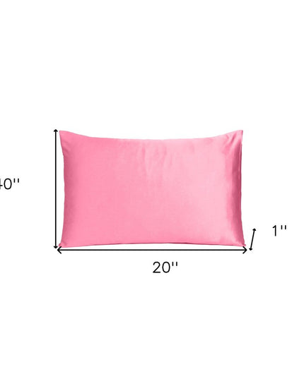 Pink Rose Dreamy Set Of 2 Silky Satin King Pillowcases