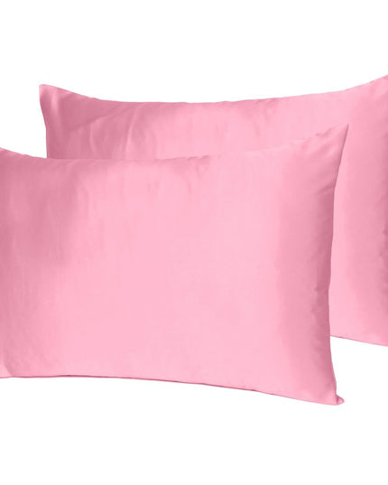 Pink Rose Dreamy Set Of 2 Silky Satin King Pillowcases