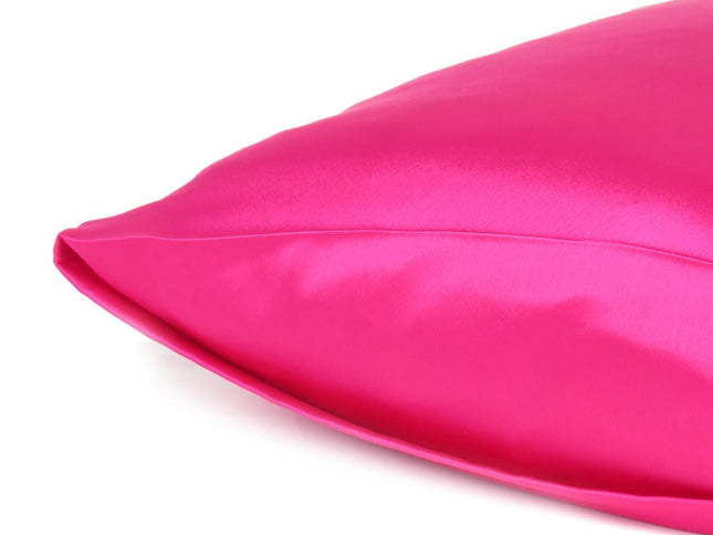 Fuchsia Dreamy Set Of 2 Silky Satin King Pillowcases