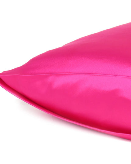 Fuchsia Dreamy Set Of 2 Silky Satin King Pillowcases