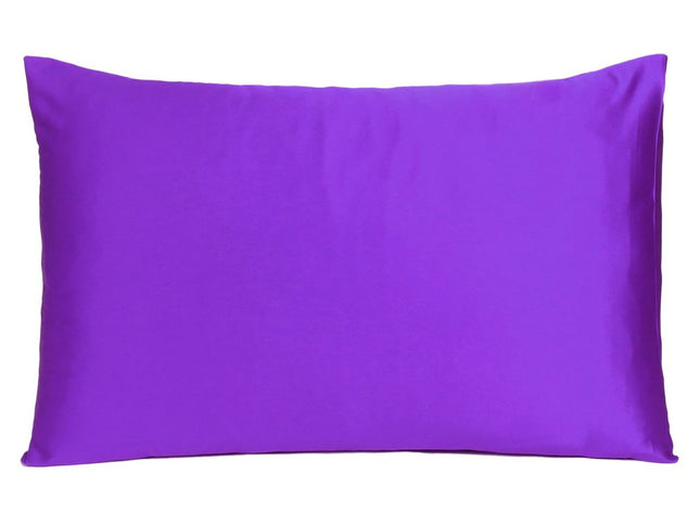 Bright Purple Dreamy Set Of 2 Silky Satin King Pillowcases