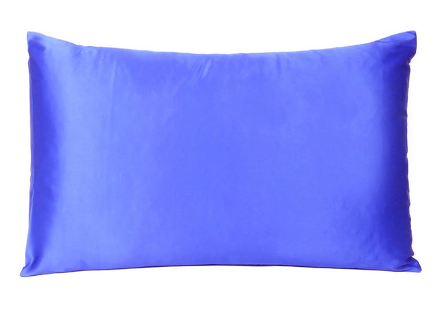 Royal Blue Dreamy Set Of 2 Silky Satin King Pillowcases