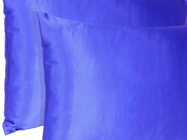 Royal Blue Dreamy Set Of 2 Silky Satin King Pillowcases