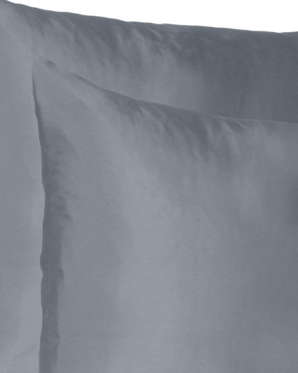 Dark Gray Dreamy Set Of 2 Silky Satin King Pillowcases