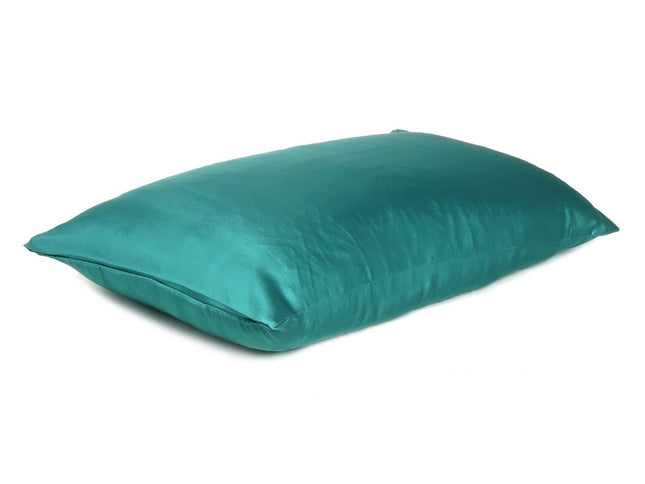 Teal Dreamy Set Of 2 Silky Satin King Pillowcases