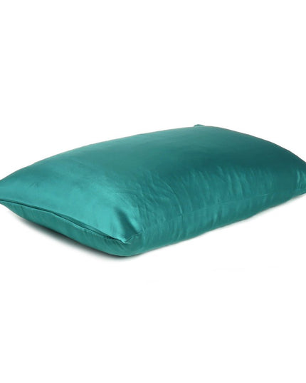 Teal Dreamy Set Of 2 Silky Satin King Pillowcases