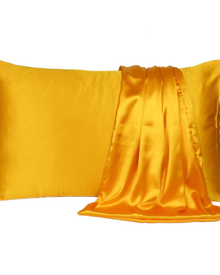 Goldenrod Dreamy Set Of 2 Silky Satin King Pillowcases