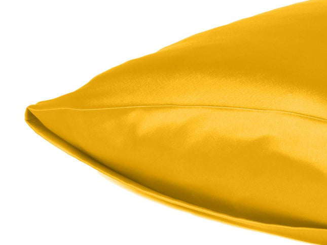 Goldenrod Dreamy Set Of 2 Silky Satin King Pillowcases