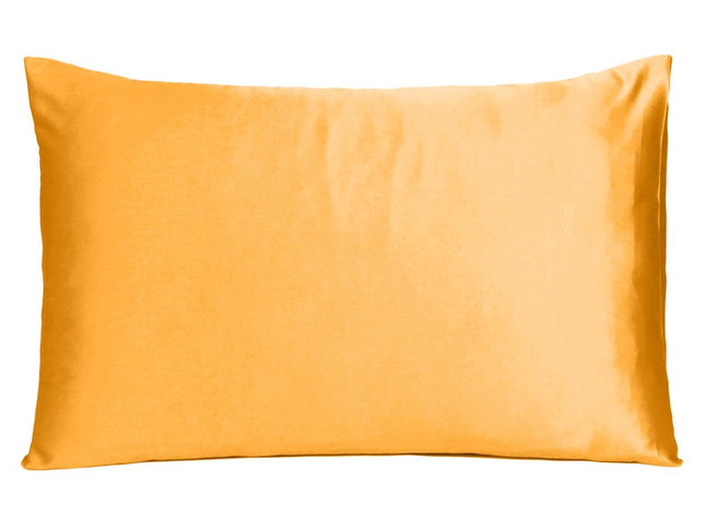 Apricot Dreamy Set Of 2 Silky Satin Standard Pillowcases