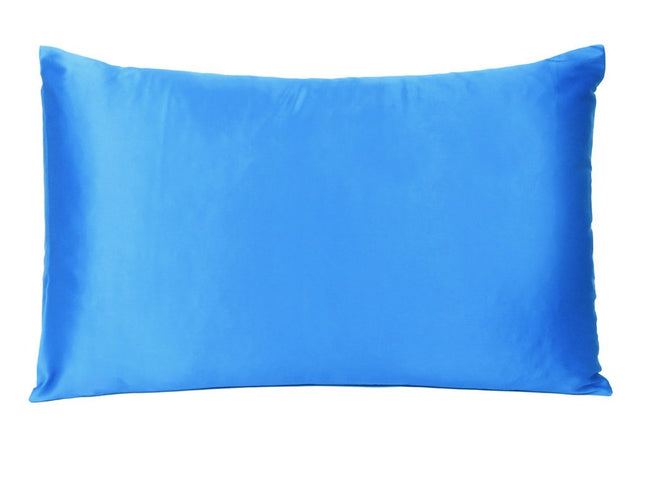 Blue Dreamy Set Of 2 Silky Satin Standard Pillowcases
