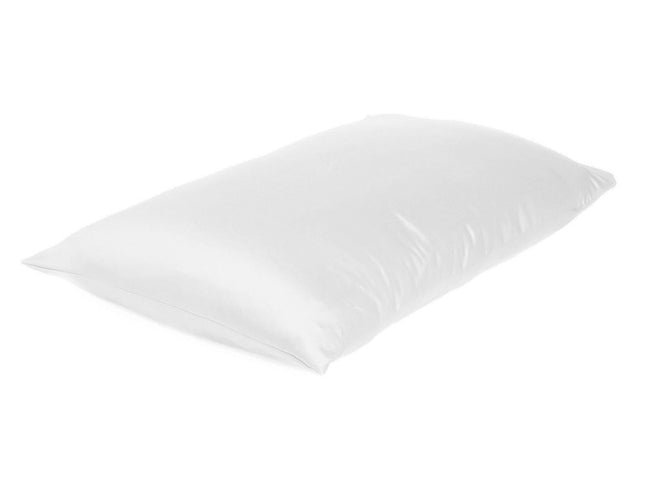 Set Of Two White Silky Satin Standard Pillowcases