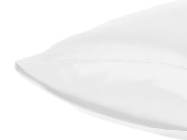 Set Of Two White Silky Satin Standard Pillowcases