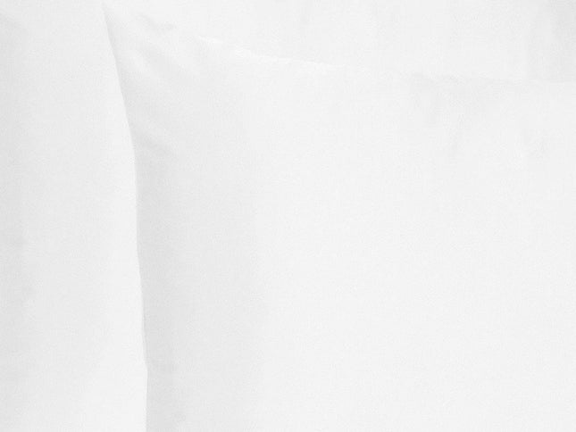Set Of Two White Silky Satin Standard Pillowcases