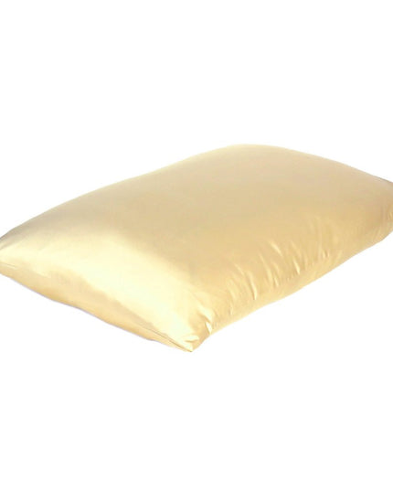 Pale Yellow Dreamy Set Of 2 Silky Satin Standard Pillowcases