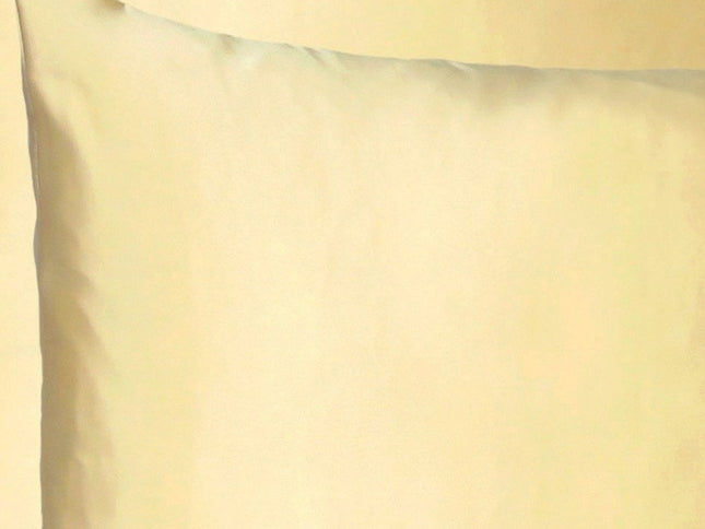 Pale Yellow Dreamy Set Of 2 Silky Satin Standard Pillowcases