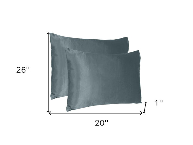 Two Piece Gray Satin