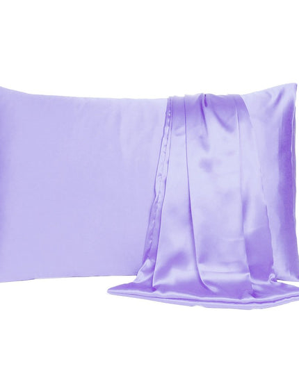 Purple Dreamy Set Of 2 Silky Satin Standard Pillowcases