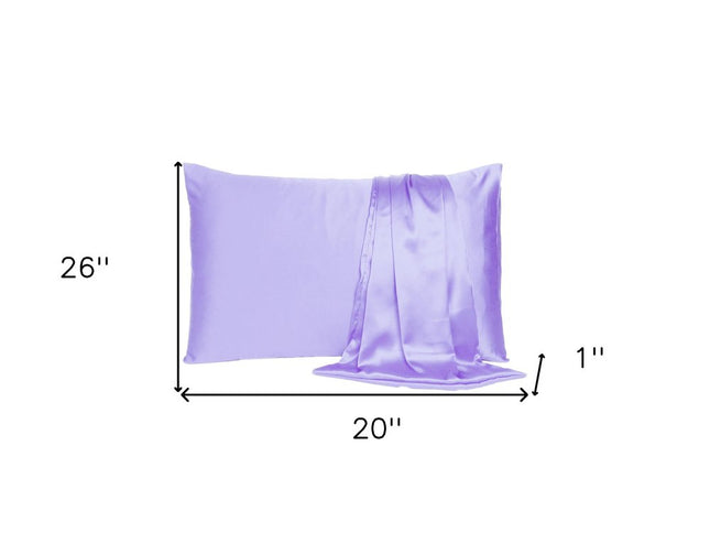 Purple Dreamy Set Of 2 Silky Satin Standard Pillowcases